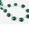 Natural Green Emerald Faceted Heart Drop Beads Strand Length 6 Inches and Size 10.5mm to 12mm approx.